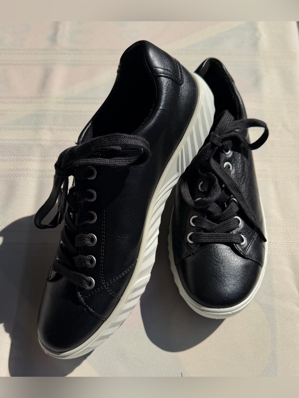 ARA a-round Black Leather Sneakers UK 4 EU 37 Womens 6.5 NWT Comfort Shoes